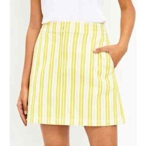 LOFT Striped Yellow and White Denim Skirt size 6